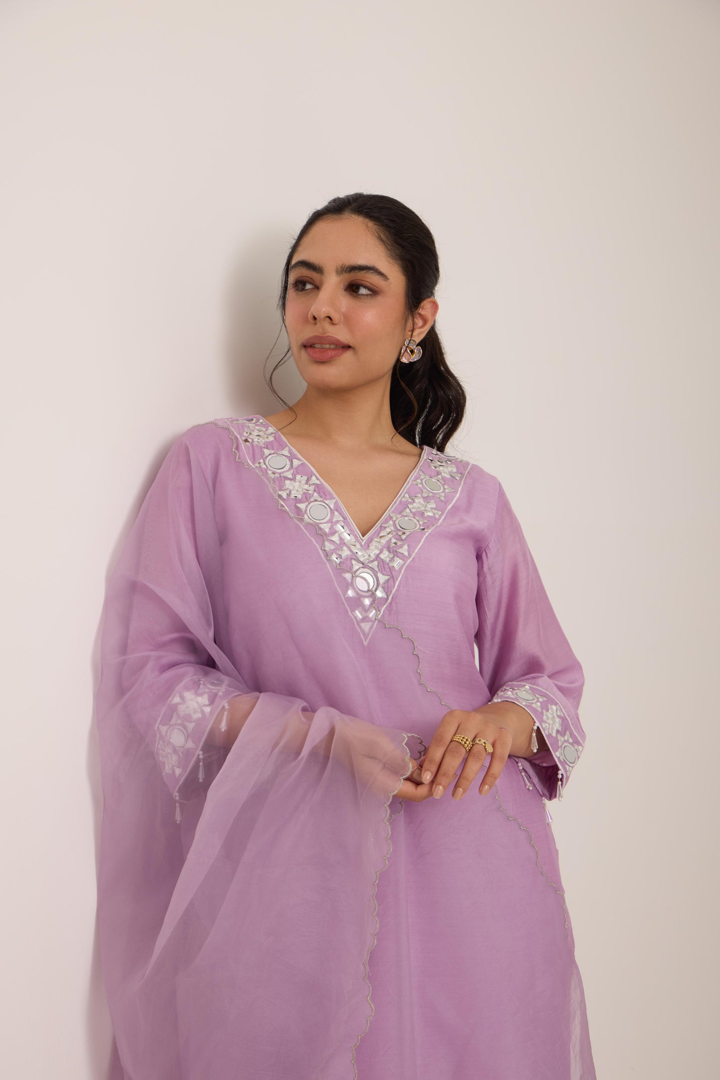 Vishakha- Lilac Mul Suit set