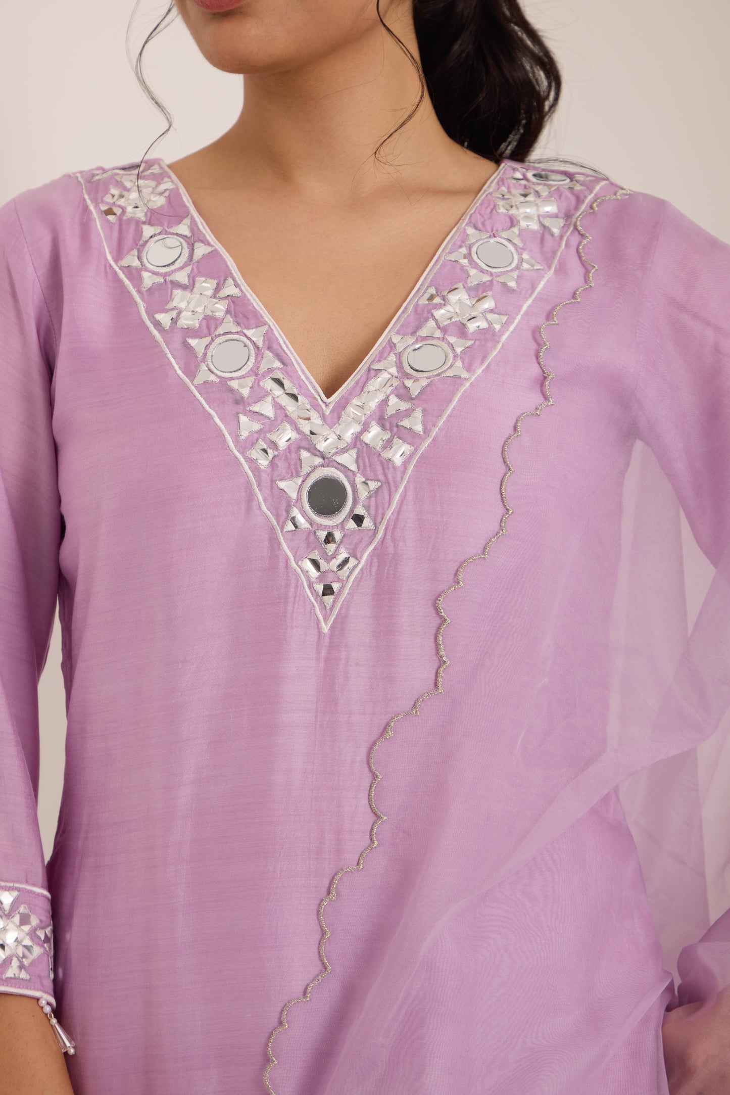 Vishakha- Lilac Mul Suit set
