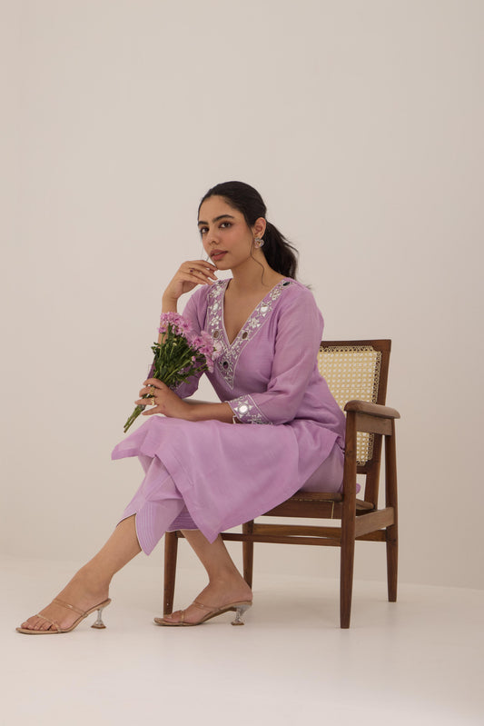 Vishakha- Lilac Mul Suit set