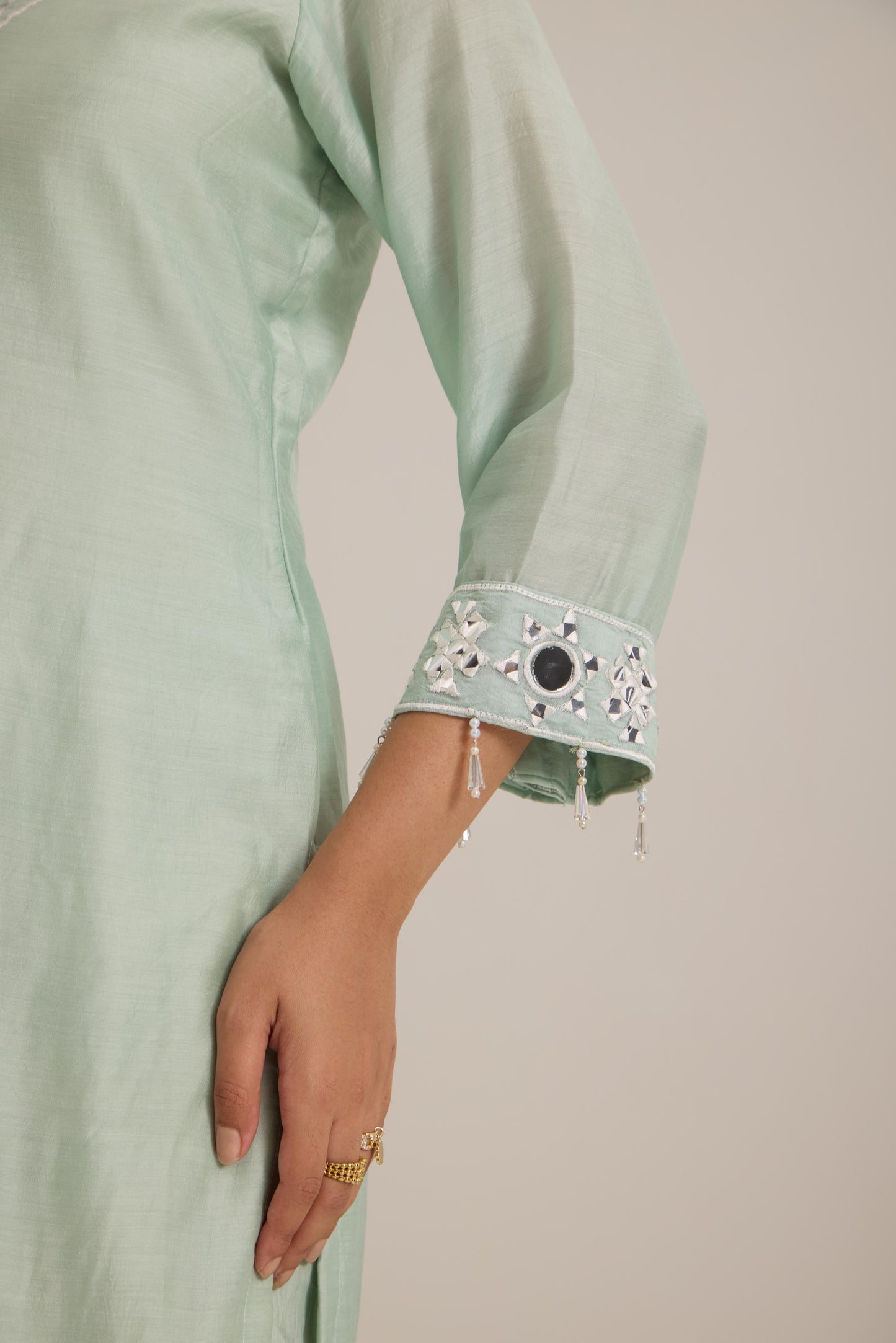 Tara- Mint green Mul Suit set