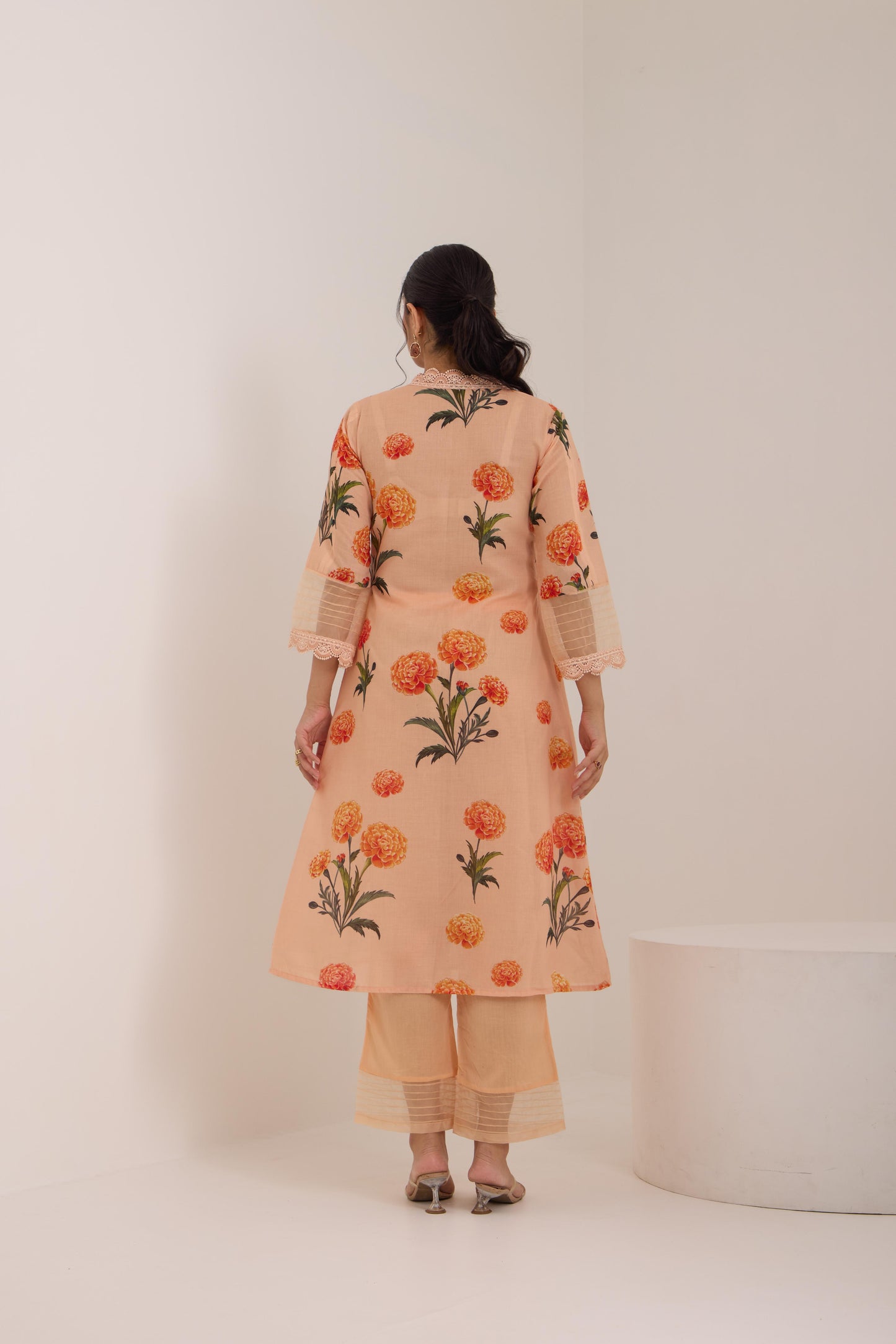 Aarushi Peach Cotton Suit