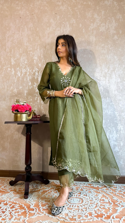 Rachna in Arunima -Dark Green Suit Set