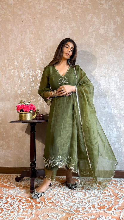 Rachna in Arunima -Dark Green Suit Set