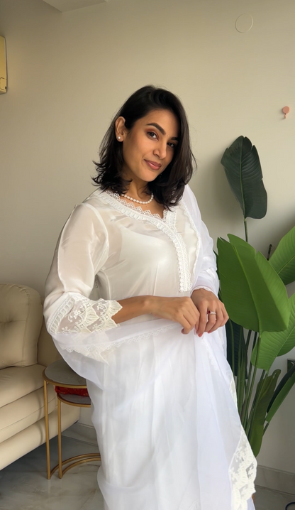 Arushi Chawla in Kajufal- White Suit Set (Set of 3)