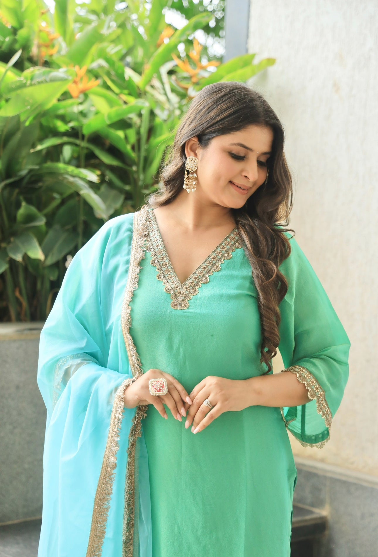 Ankita in Indrani- Green Suit Set