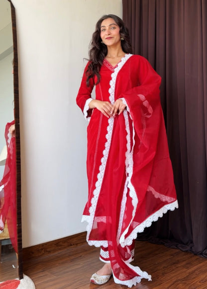Deepa (the.review.addict) in Kaanji- Deep Red Suit Set