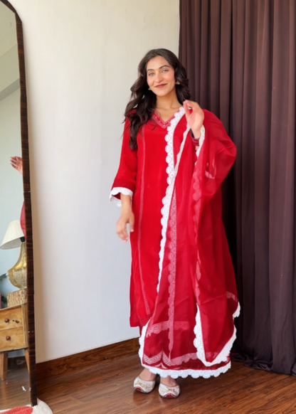 Deepa (the.review.addict) in Kaanji- Deep Red Suit Set