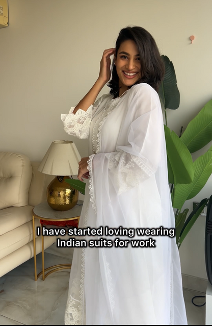 Arushi Chawla in Kajufal- White Suit Set (Set of 3)