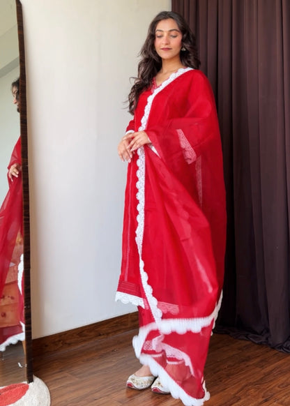 Deepa (the.review.addict) in Kaanji- Deep Red Suit Set