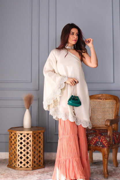 Rishu Lamba in Mihira- Off-Shoulder Garara Set
