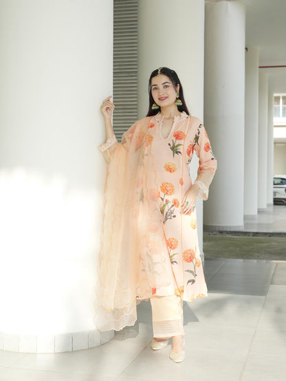 Paridhi in Aarushi Peach Cotton Suit