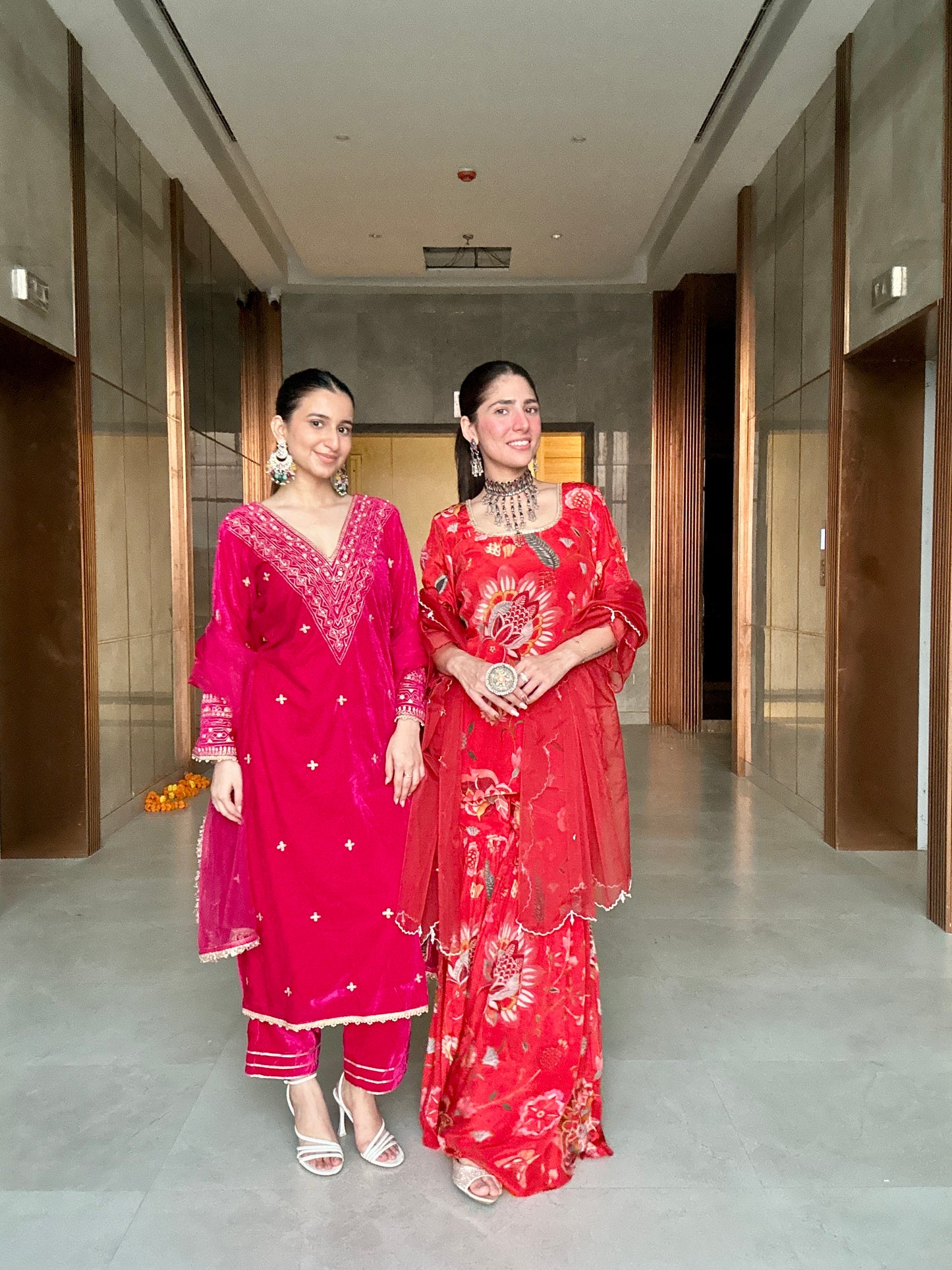 Jennifer in Ishq- Red Garara suit set