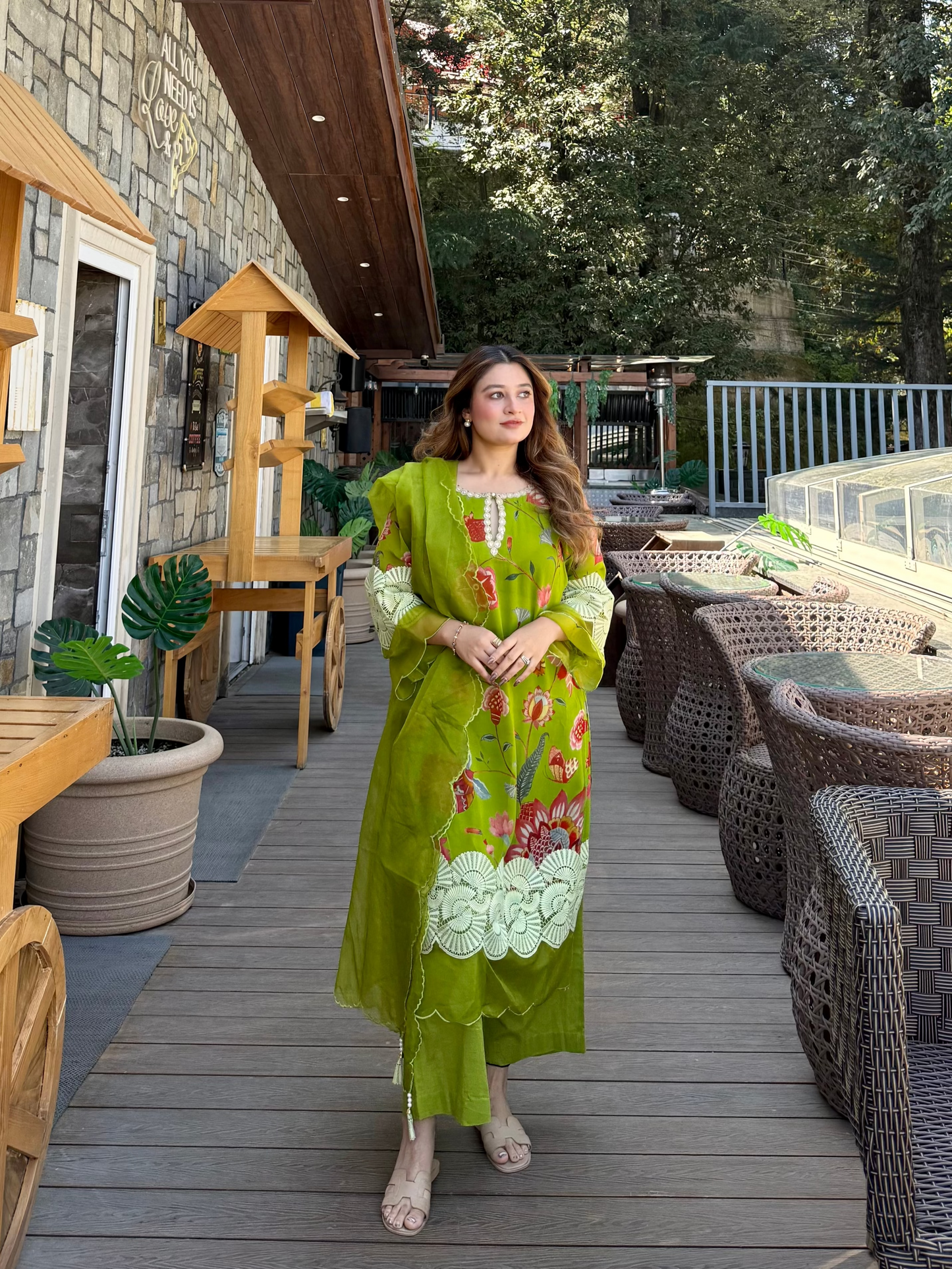 Ritika bhandari in Neer- Green Suit Set