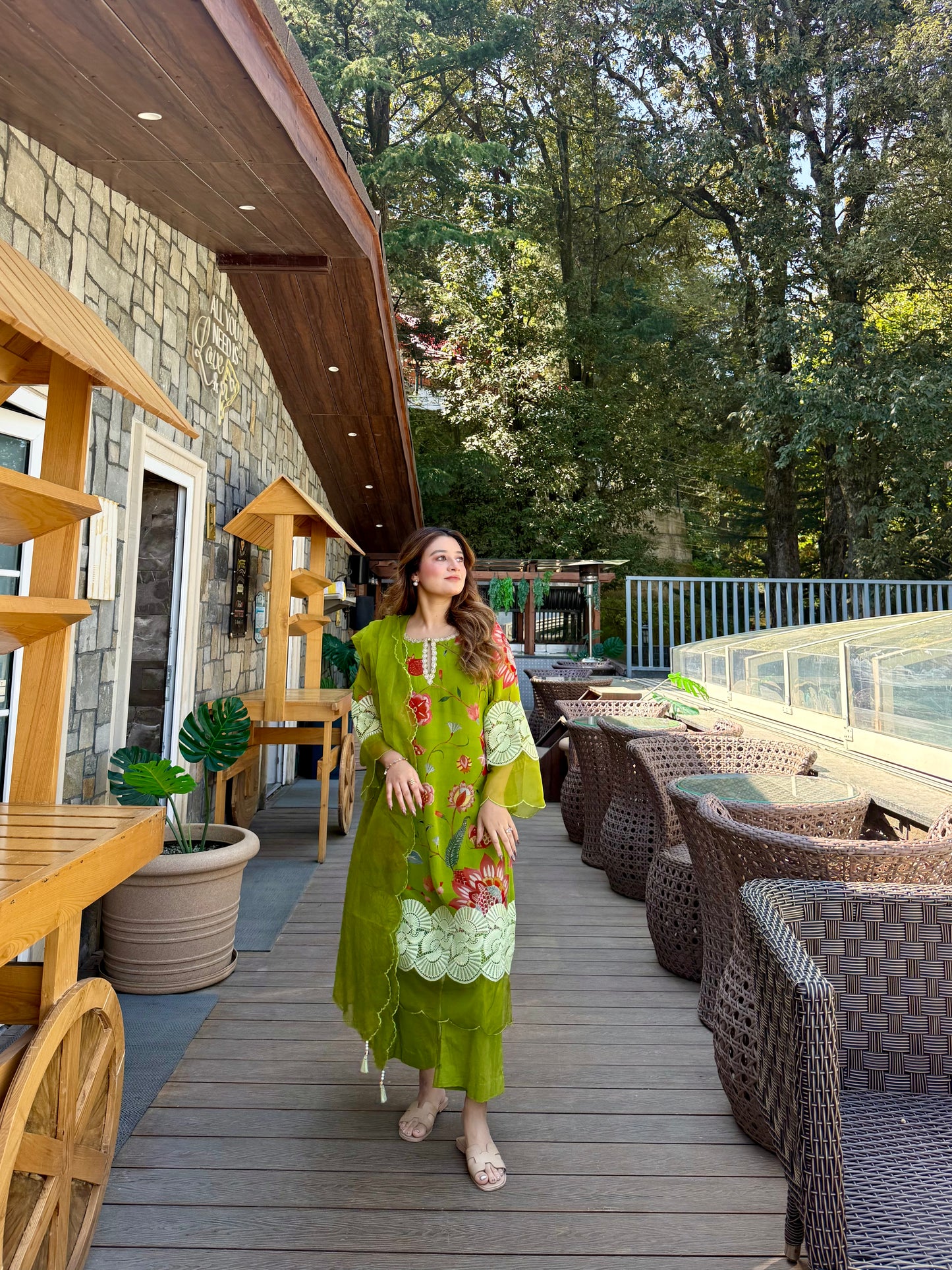 Ritika bhandari in Neer- Green Suit Set