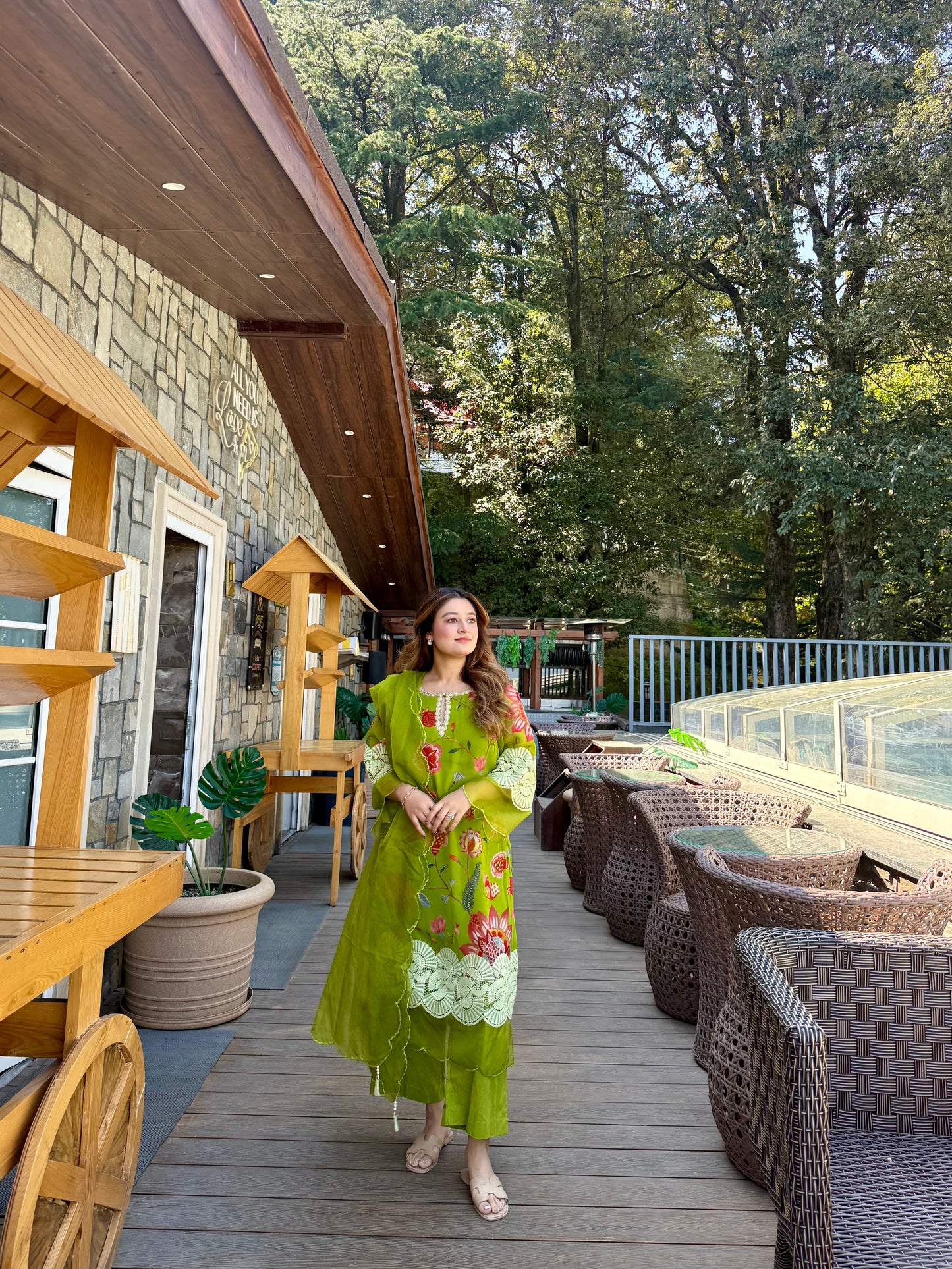 Ritika bhandari in Neer- Green Suit Set
