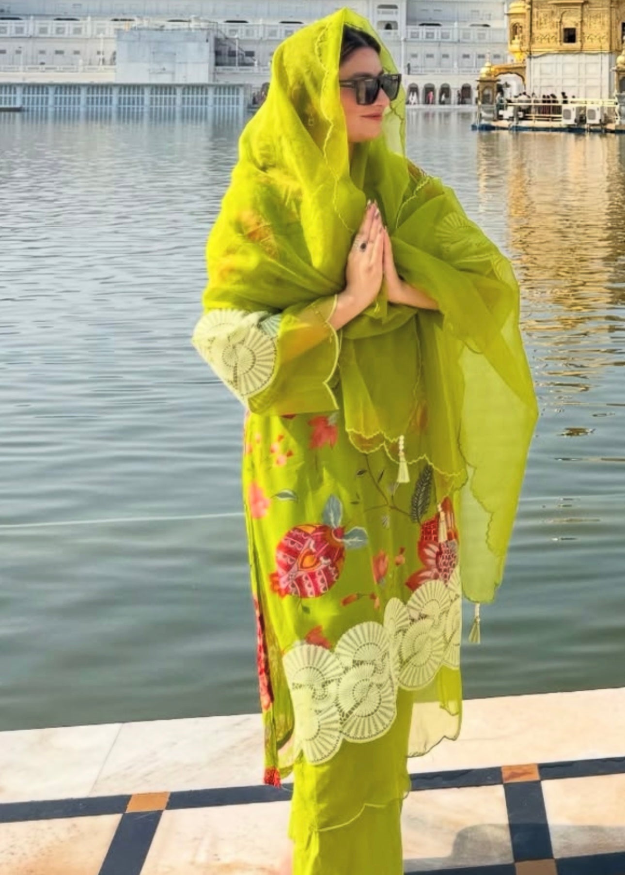 Ritika bhandari in Neer- Green Suit Set