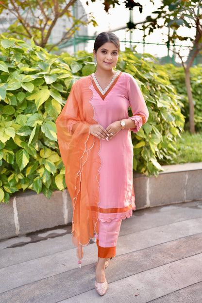 Ankita singh in Fiza- Blush Peach Suit Set