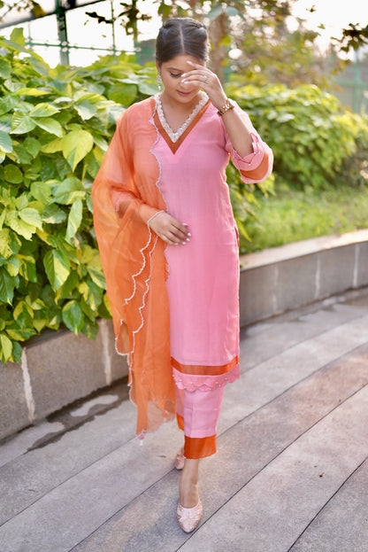 Ankita singh in Fiza- Blush Peach Suit Set