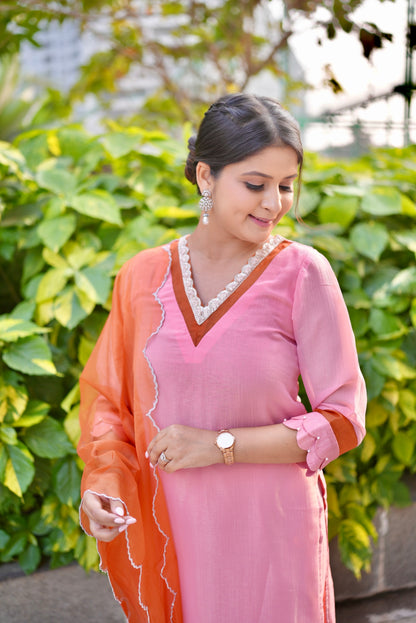 Ankita singh in Fiza- Blush Peach Suit Set