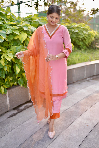 Ankita singh in Fiza- Blush Peach Suit Set