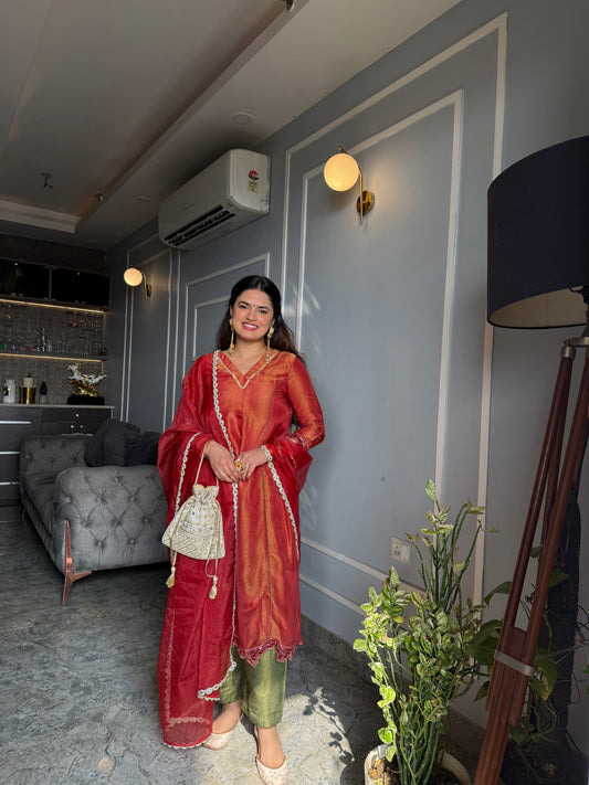 Ankita Prabhakar in Prakriti- Rust Pink Kalidar Suit Set