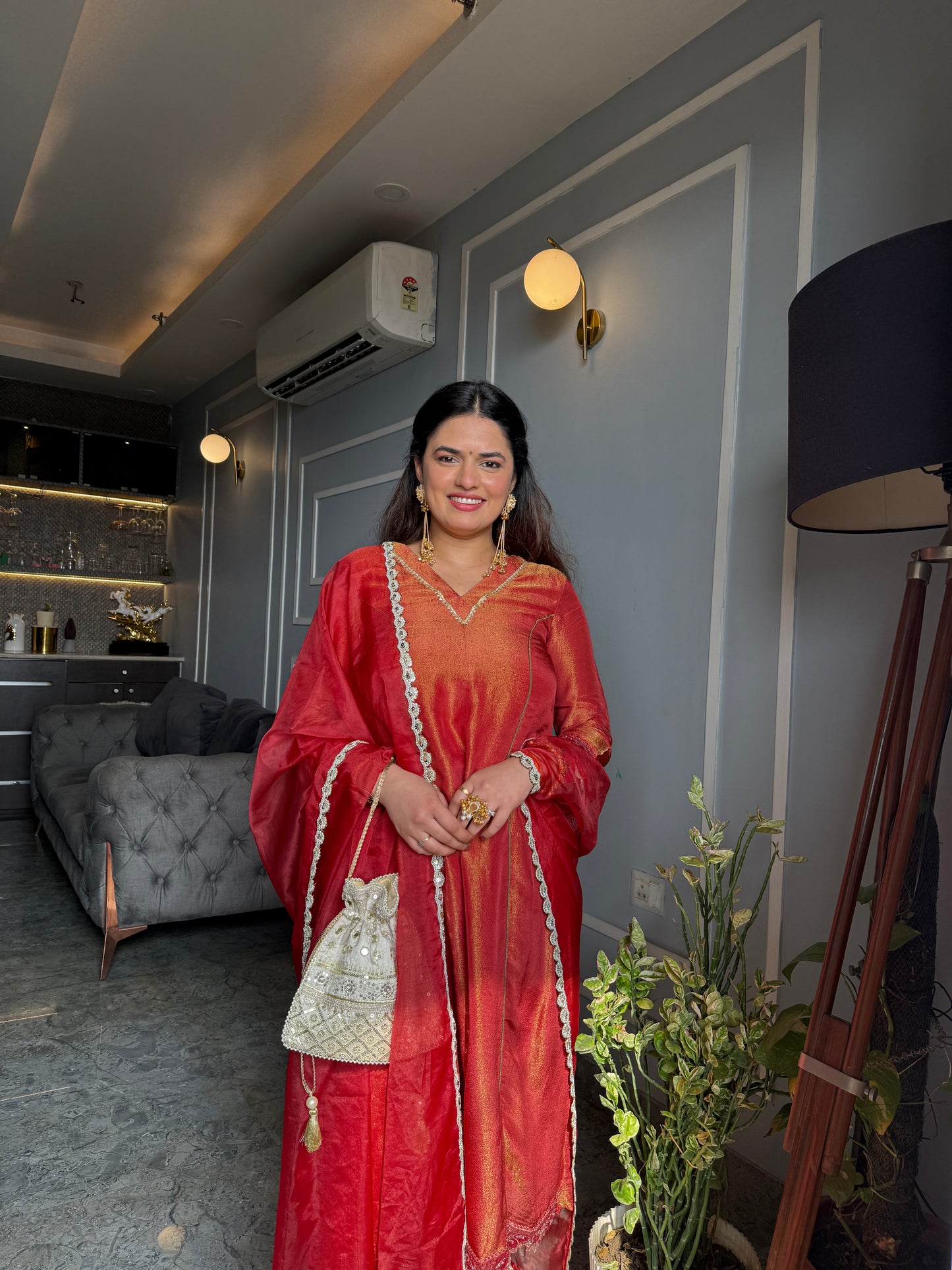 Ankita Prabhakar in Prakriti- Rust Pink Kalidar Suit Set