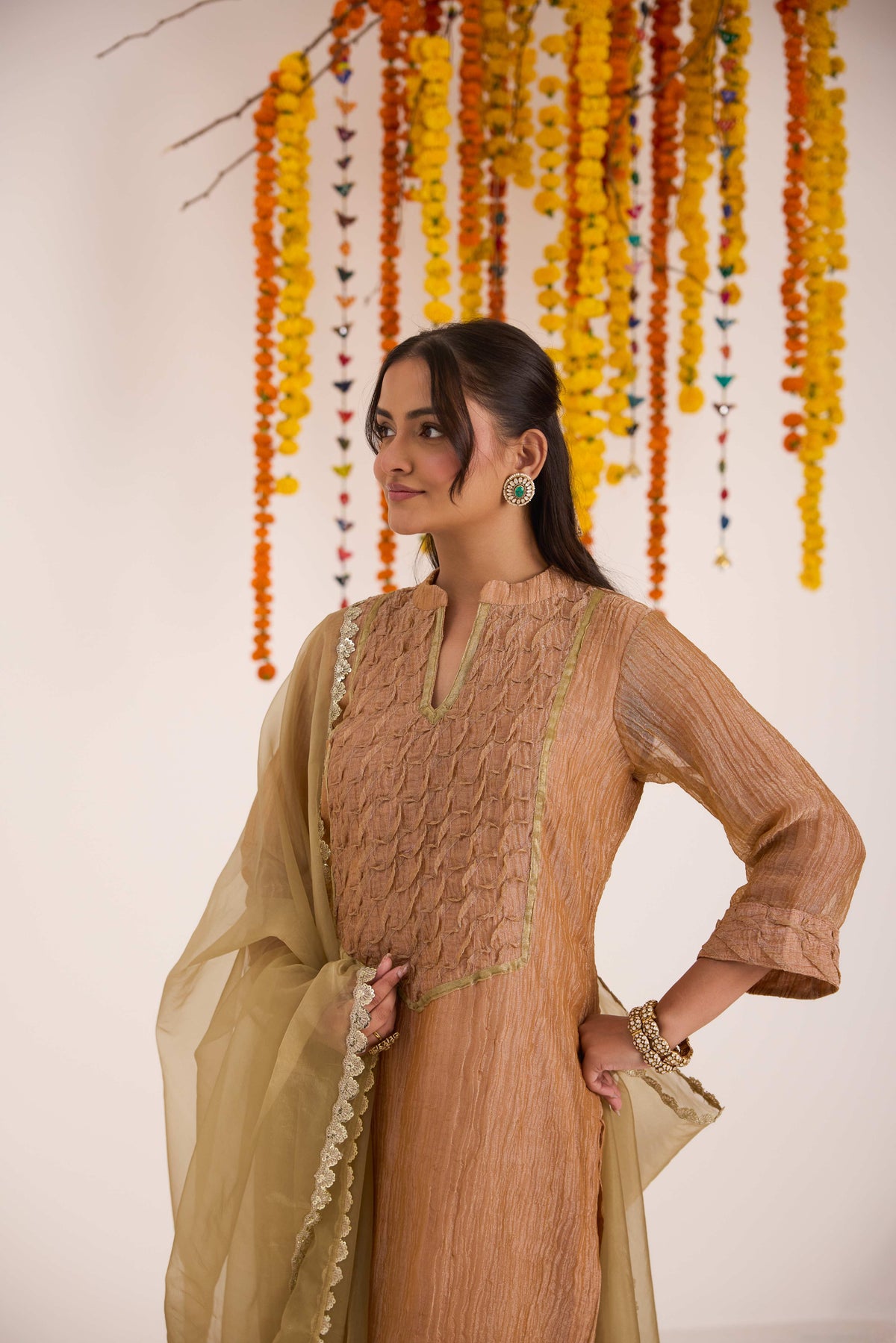 Shriya Crushed Tissue Suit set