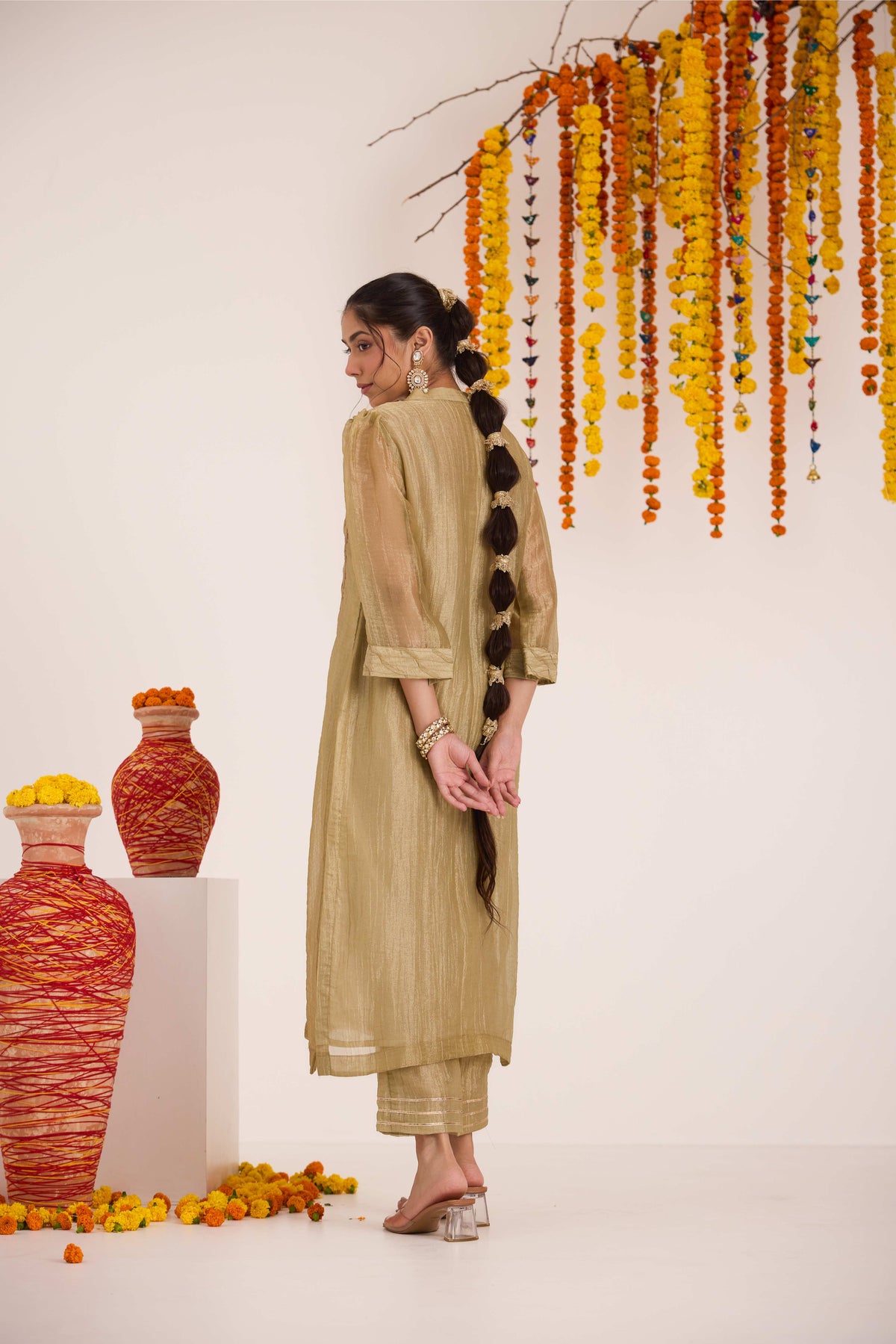 Shubhi Crushed Tissue Suit set