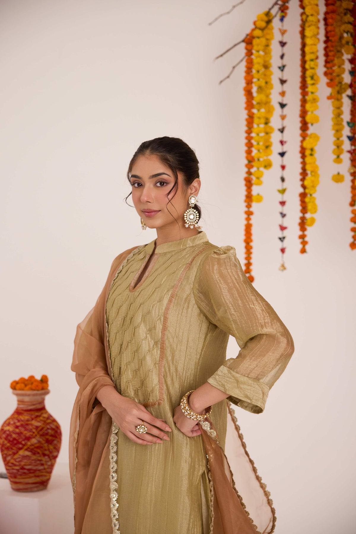 Shubhi Crushed Tissue Suit set