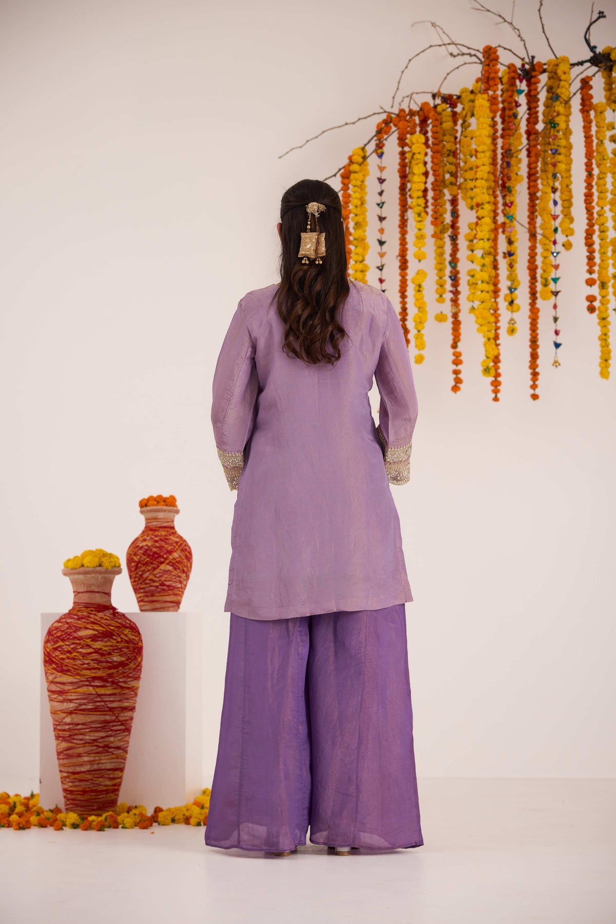 Roop Lavender Tissue Suit Set