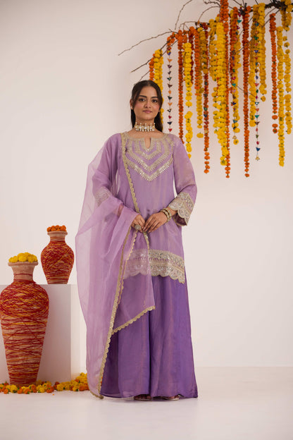 Roop Lavender Tissue Suit Set