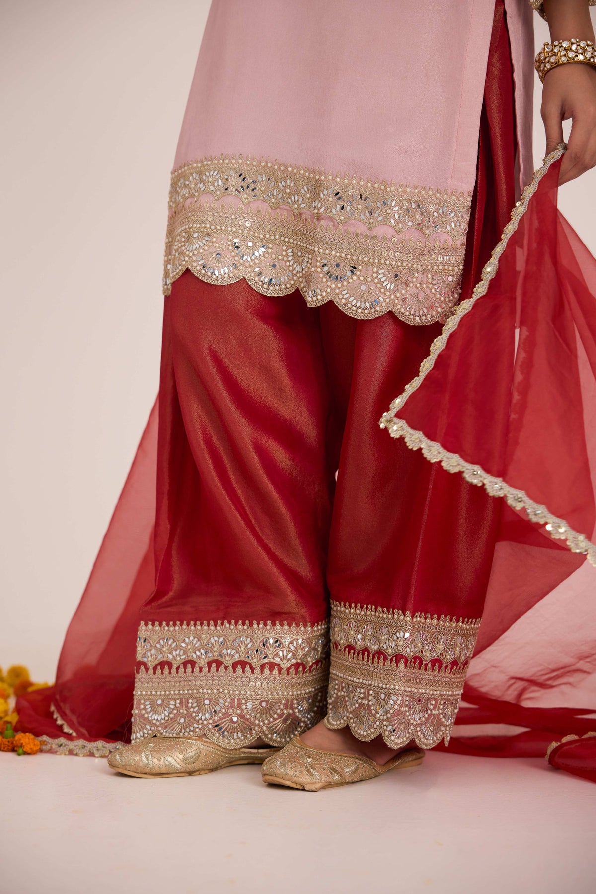 Shri Blush Pink Tissue Suit Set