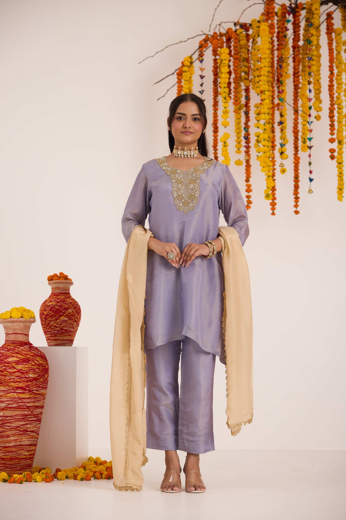 Deepshikha Tissue Suit set