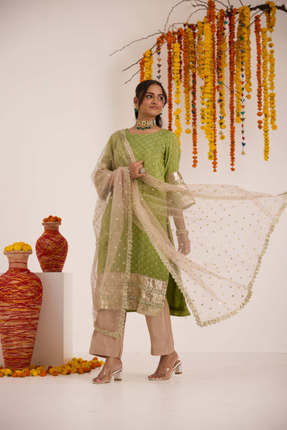 Neh Emb Banarsi Tissue Suit set