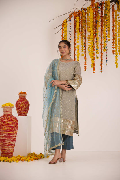 Ruh Emb Banarsi Tissue Suit set