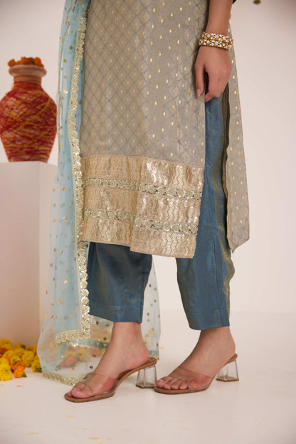 Ruh Emb Banarsi Tissue Suit set