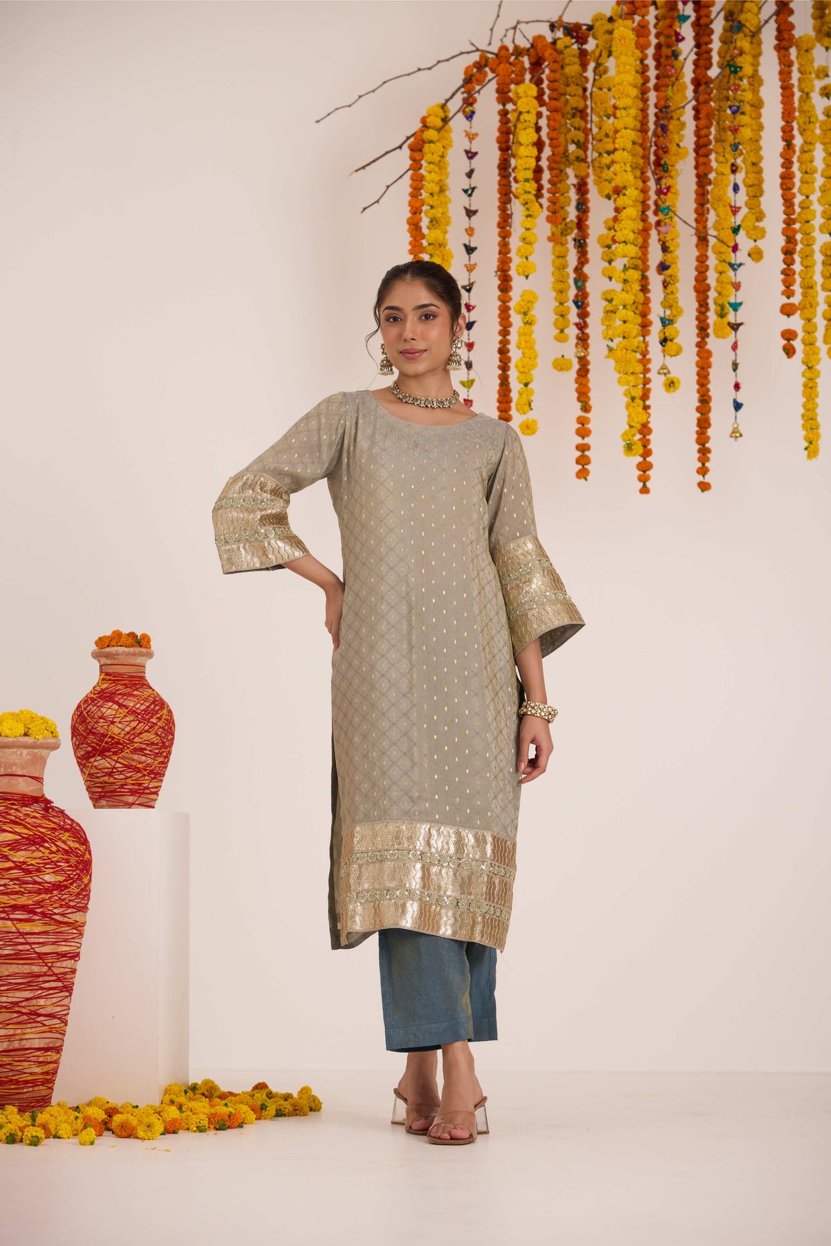 Ruh Emb Banarsi Tissue Suit set