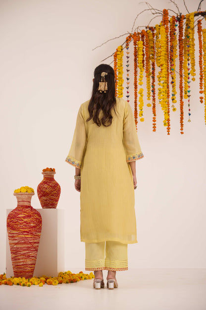 Deepti Emb Crushed Silk Suit set