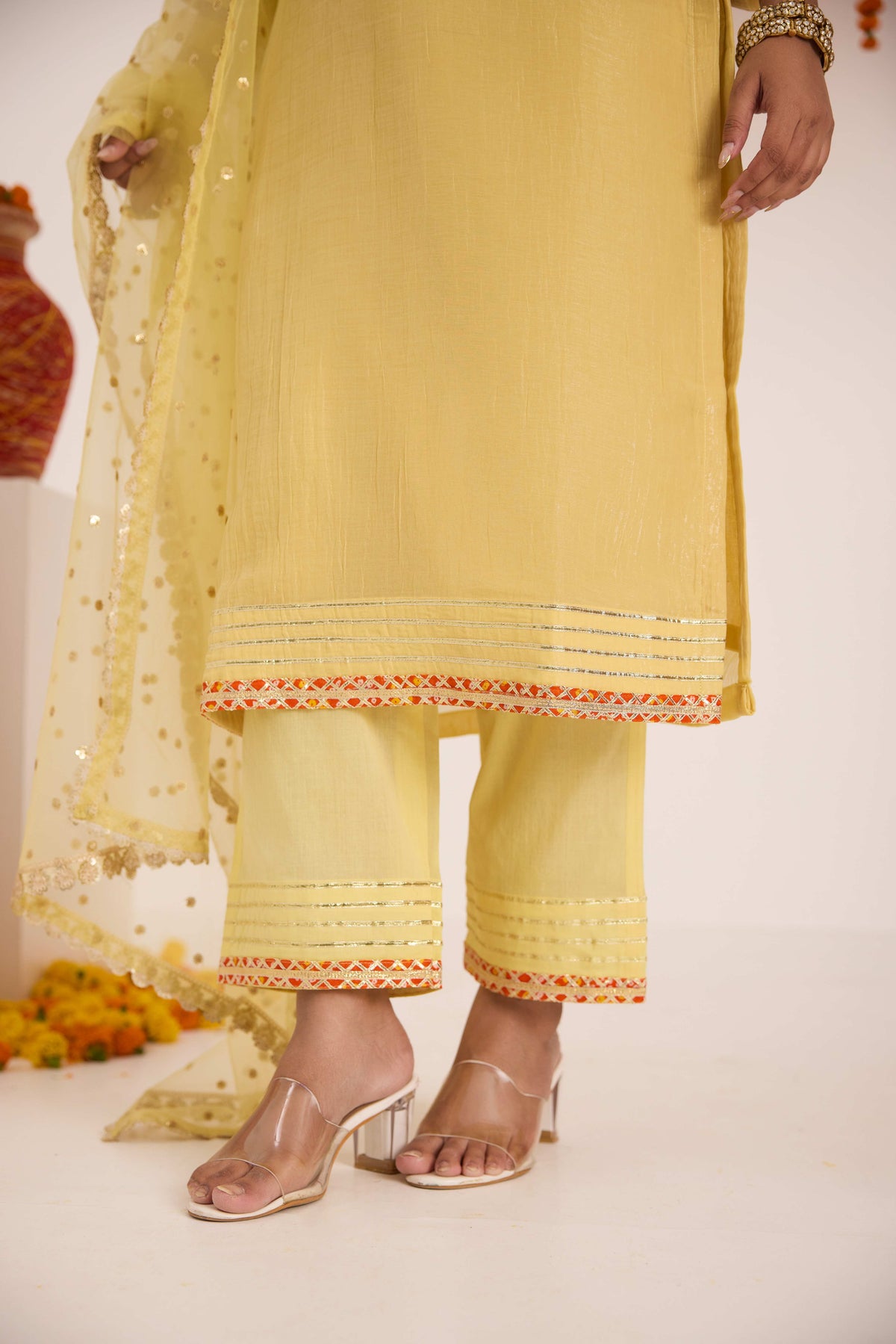 Deepti Emb Crushed Silk Suit set