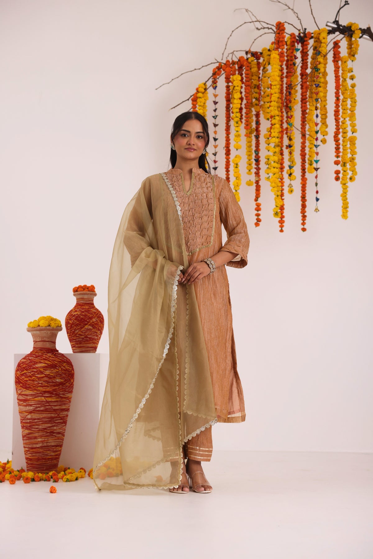 Shriya Crushed Tissue Suit set
