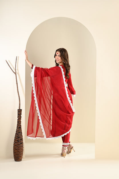 Deepa (the.review.addict) in Kaanji- Deep Red Suit Set
