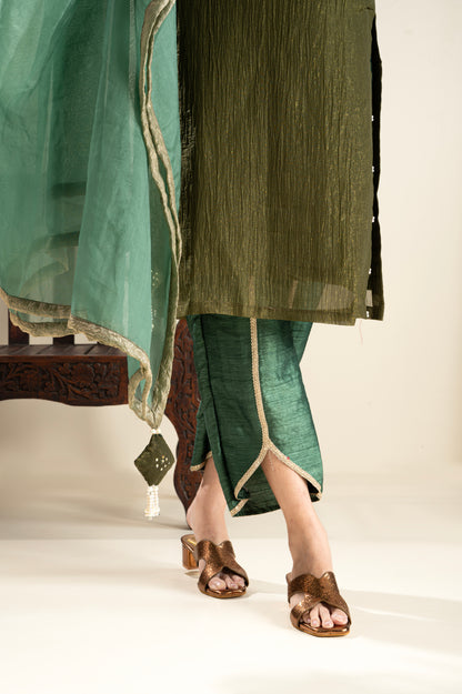 Harshita in Khubani Green Suit Set