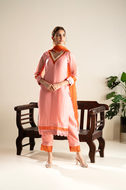 Ankita singh in Fiza- Blush Peach Suit Set