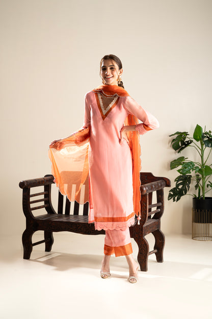 Ankita singh in Fiza- Blush Peach Suit Set