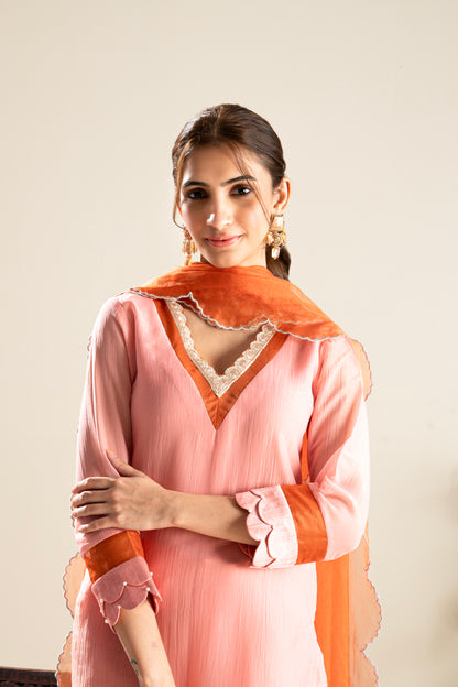 Ankita singh in Fiza- Blush Peach Suit Set