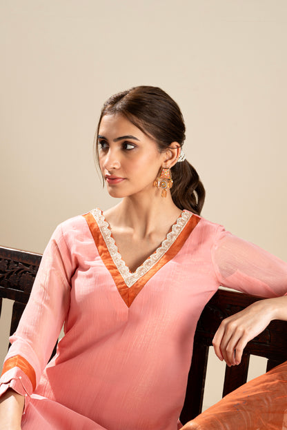 Ankita singh in Fiza- Blush Peach Suit Set