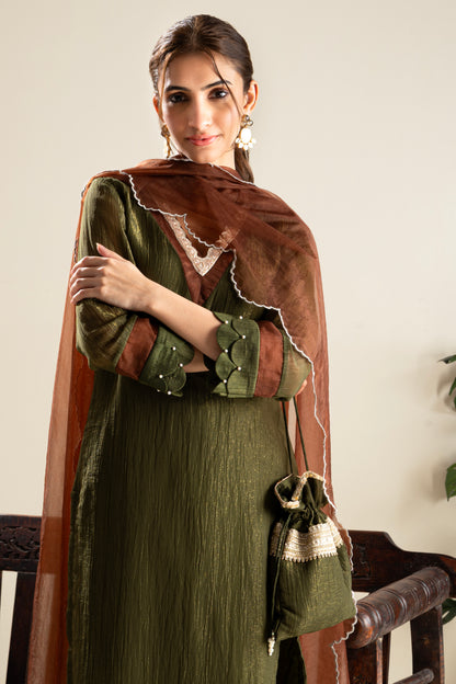 Chinar-Oak Green Suit Set