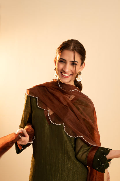 Chinar-Oak Green Suit Set