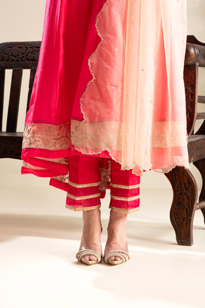 Noora -Hot Pink Anarkali Set