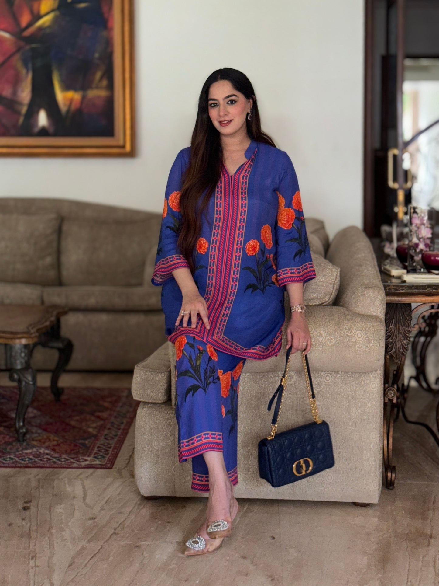 Jasnoor Anand in Yashna - Electric Blue Placement Coord Set